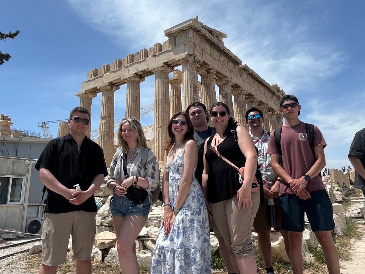 Students at the Parthenon, Athens